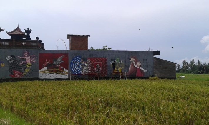 Mural Project in the rice fields opposite Kulidan Kitchen Space - Image Richard Horstman